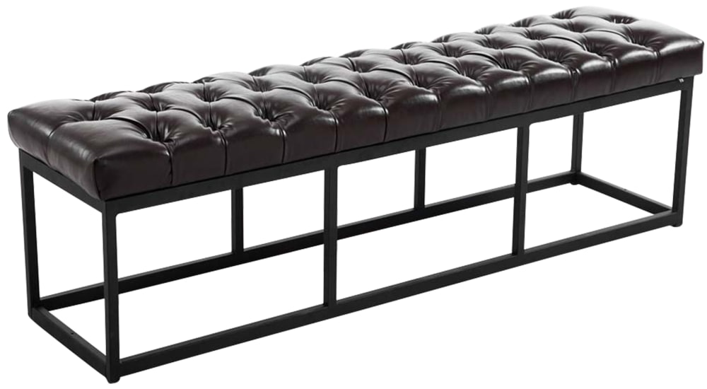 wohnli-moebel-suche-Sitzbank-mit-Metallgestell-Polster-aus-Kunstleder-braun Wohnli Möbelsuche - Sitzbank mit Metallgestell Polster aus Kunstleder braun