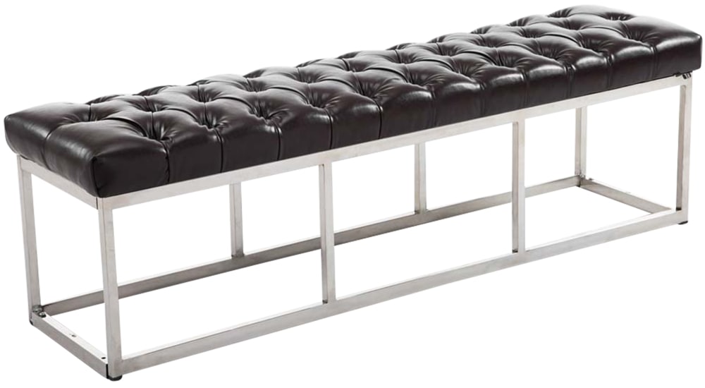 wohnli-moebel-suche-Sitzbank-mit-Metallgestell-Polster-aus-Kunstleder-braun Wohnli Möbelsuche - Sitzbank mit Metallgestell Polster aus Kunstleder braun