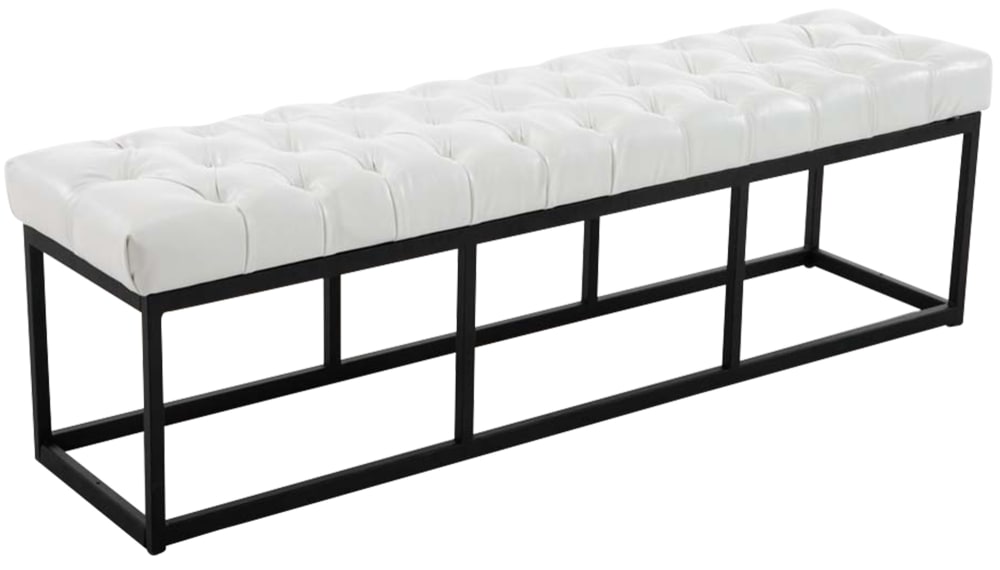 wohnli-moebel-suche-Sitzbank-mit-Metallgestell-Polster-aus-Kunstleder-weiss Wohnli Möbelsuche - Sitzbank mit Metallgestell Polster aus Kunstleder weiß
