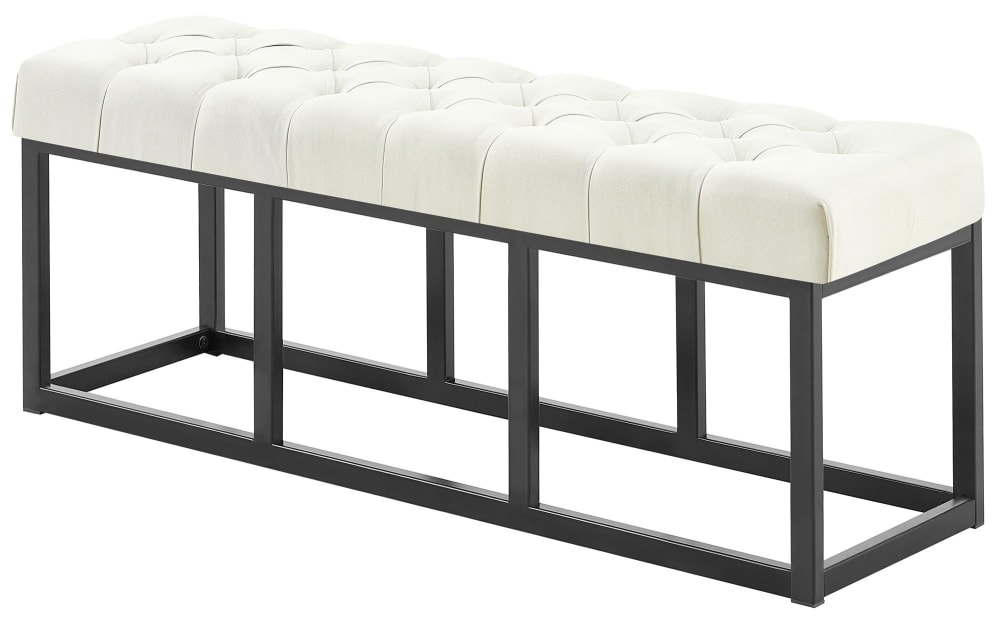 wohnli-moebel-suche-Sitzbank-mit-Metallgestell-Polster-aus-Stoff-creme Wohnli Möbelsuche - Sitzbank mit Metallgestell Polster aus Stoff creme