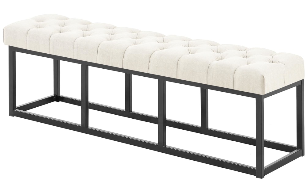 wohnli-moebel-suche-Sitzbank-mit-Metallgestell-Polster-aus-Stoff-creme Wohnli Möbelsuche - Sitzbank mit Metallgestell Polster aus Stoff creme