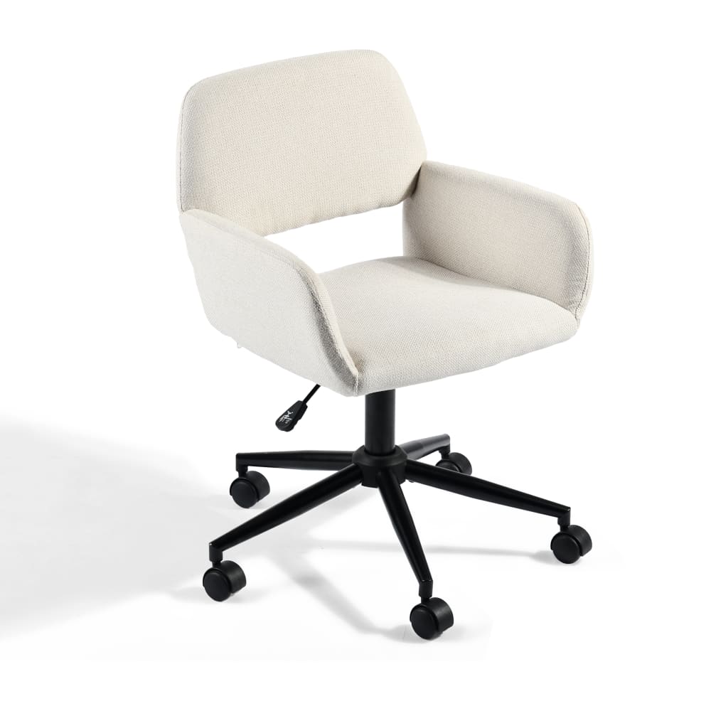 wohnli-moebel-suche-Skandinavischer-Drehstuhl-aus-Stoff-Beige Wohnli Möbelsuche - Skandinavischer Drehstuhl aus Stoff