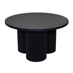 Wohnli Möbelsuche - Skandinavischer runder Couchtisch 80 cm dunkles Holz