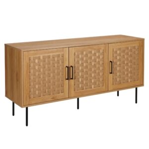 wohnli-moebel-suche-Skandinavisches-rechteckiges-Sideboard-mit-3-Tueren-L150-cm-Holz Wohnli Möbelsuche - Skandinavisches rechteckiges Sideboard mit 3 Türen L150 cm Holz