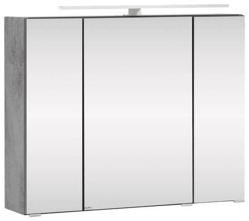 wohnli-moebel-suche-Spiegelschrank-Stockholm-mit-LED-3-tuerig-ca-80x64-cm-Grau Wohnli Möbelsuche - Spiegelschrank Stockholm mit LED 3-türig ca. 80x64 cm Grau