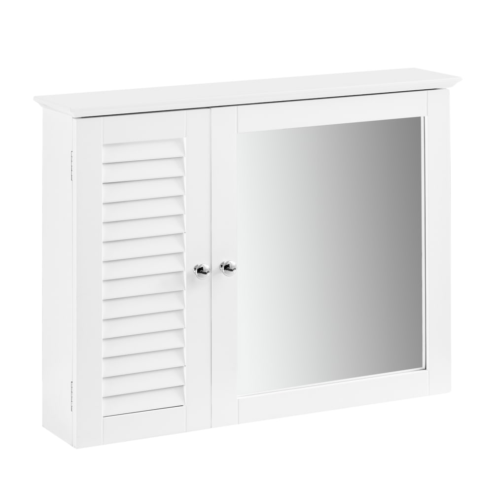 wohnli-moebel-suche-Spiegelschrank-mit-Lamellentuer-MDF-Weiss Wohnli Möbelsuche - Spiegelschrank mit Lamellentür MDF Weiß