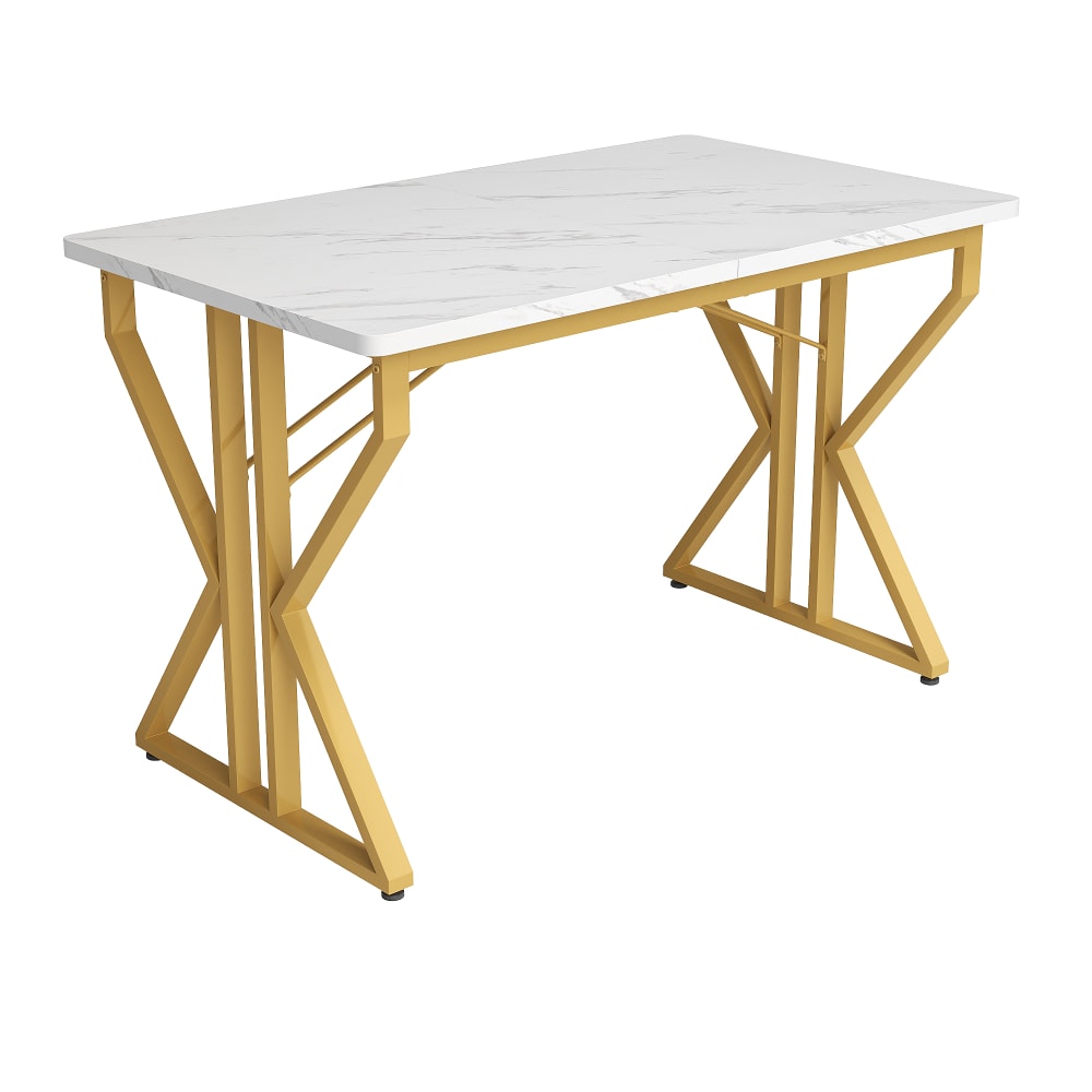 wohnli-moebel-suche-Stabiler-Esstisch-im-Marmormuster-mit-Goldenen-Beinen-119x70cmWeiss Wohnli Möbelsuche - Stabiler Esstisch im Marmormuster mit Goldenen Beinen 119x70cm