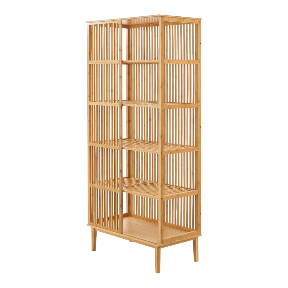 wohnli-moebel-suche-Standregal-aus-Bambus-185-x-80-x-45-cm-in-Naturfarbe Wohnli Möbelsuche - Standregal aus Bambus 185 x 80 x 45 cm