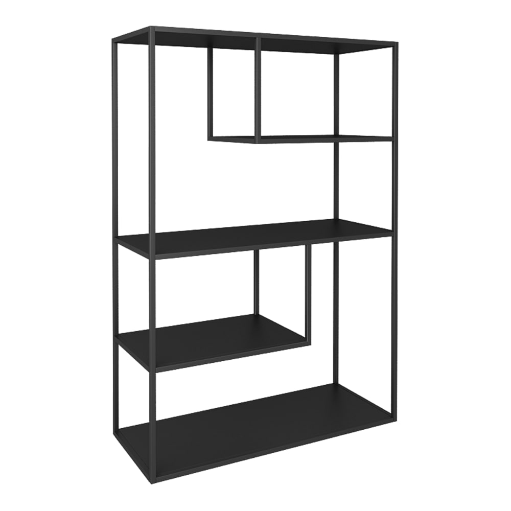 wohnli-moebel-suche-Standregal-aus-Metall-126-x-85-x-35-cm-in-Schwarz Wohnli Möbelsuche - Standregal aus Metall 126 x 85 x 35 cm