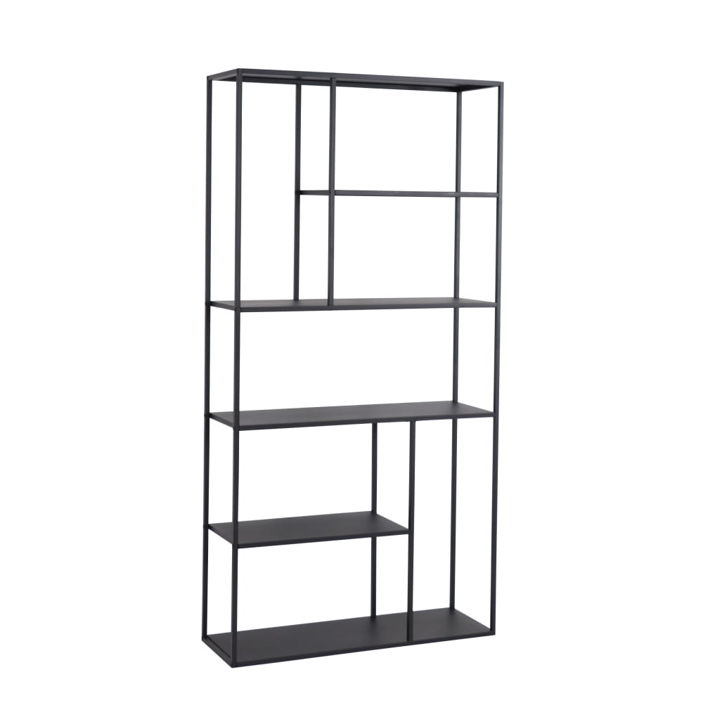 wohnli-moebel-suche-Standregal-aus-Metall-188-x-90-x-30-cm-in-Schwarz Wohnli Möbelsuche - Standregal aus Metall 188 x 90 x 30 cm