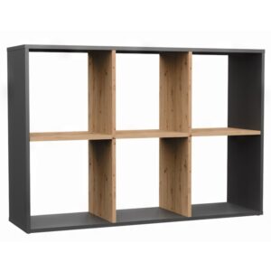 wohnli-moebel-suche-Standregal-mit-6-Faechern-Holzoptik-Artisan-EicheAnthrazit-110-cm Wohnli Möbelsuche - Standregal mit 6 Fächern
