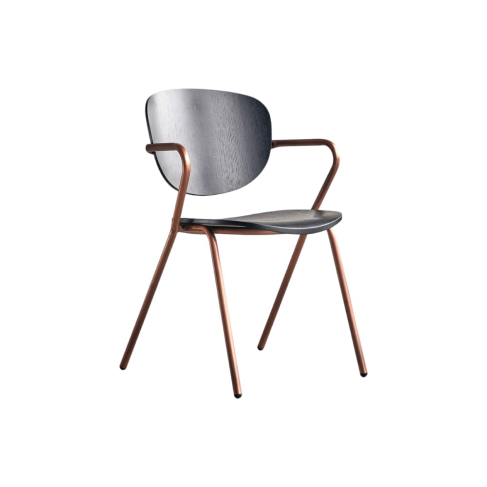 Wohnli Möbelsuche - Stuhl aus Eiche und Metall copper