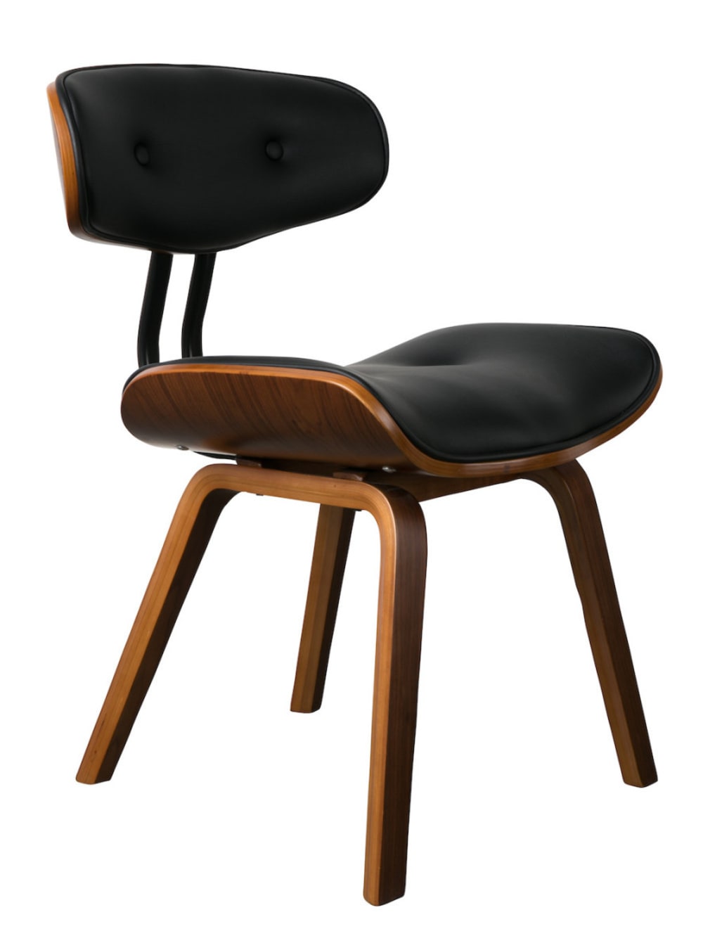 Wohnli Möbelsuche - Stuhl in Kunstleder und Walnussholz