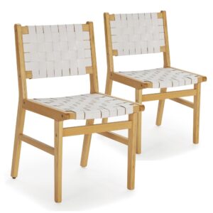 wohnli-moebel-suche-Stuhl-set-2-Weiss-mit-recyceltem-Leder Wohnli Möbelsuche - Stuhl-set 2 Weiß mit recyceltem Leder