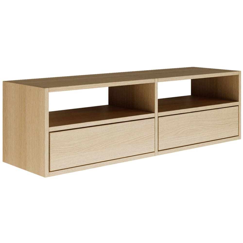wohnli-moebel-suche-TV-Board-mit-2-Klappen-und-Ablagen-Holzoptik-Eiche-100-cm Wohnli Möbelsuche - TV-Board mit 2 Klappen und Ablagen