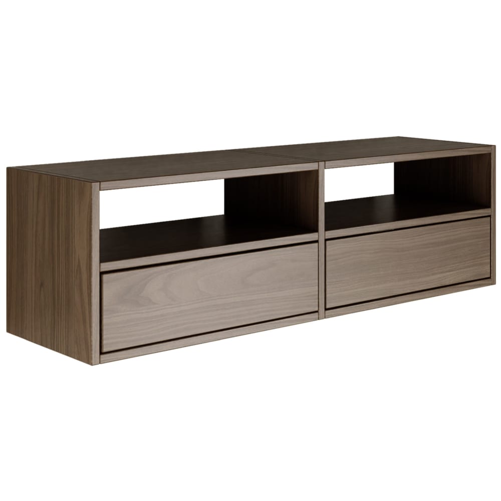 wohnli-moebel-suche-TV-Board-mit-2-Klappen-und-Ablagen-Holzoptik-Walnuss-100-cm Wohnli Möbelsuche - TV-Board mit 2 Klappen und Ablagen