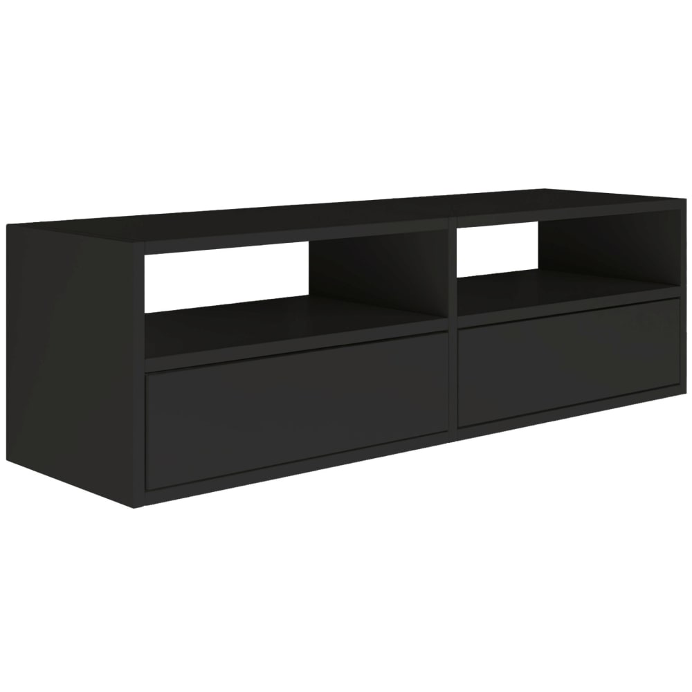 wohnli-moebel-suche-TV-Board-mit-2-Klappen-und-Ablagen-Schwarz-100-cm Wohnli Möbelsuche - TV-Board mit 2 Klappen und Ablagen