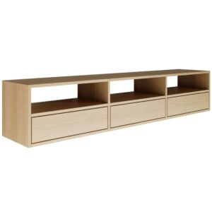 wohnli-moebel-suche-TV-Board-mit-3-Klappen-und-Ablagen-Holzoptik-Eiche-150-cm Wohnli Möbelsuche - TV-Board mit 3 Klappen und Ablagen