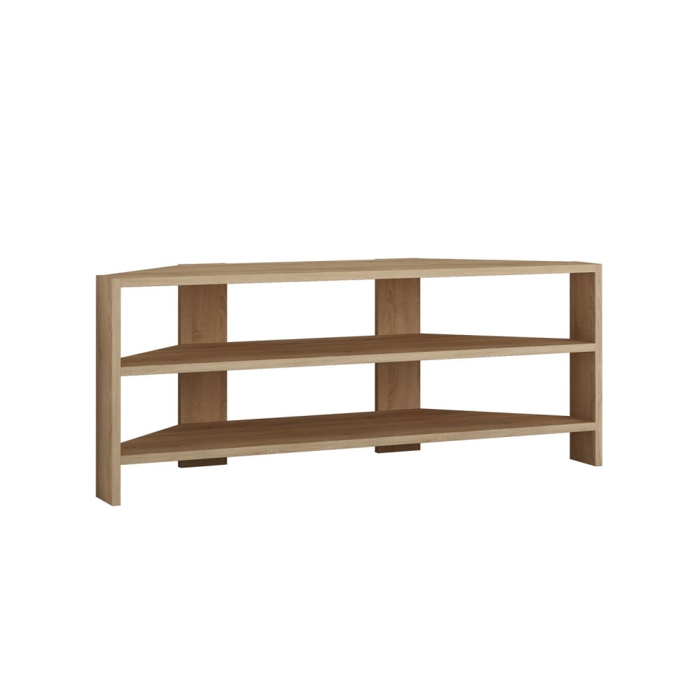 wohnli-moebel-suche-TV-Eckmoebel-mit-3-Regale-L114-cm-Dekor-Eiche Wohnli Möbelsuche - TV-Eckmöbel mit 3 Regale L114 cm - Dekor Eiche