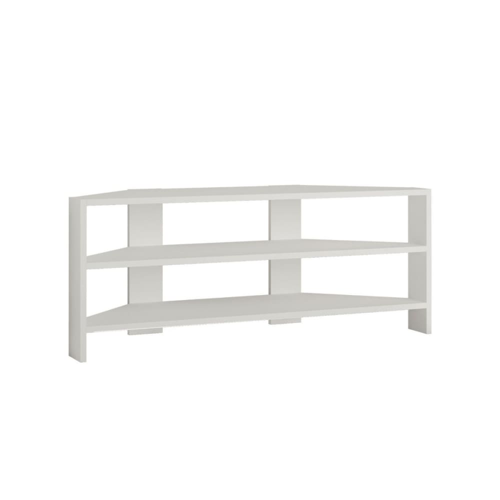 wohnli-moebel-suche-TV-Eckmoebel-mit-3-Regale-L114-cm-Weiss Wohnli Möbelsuche - TV-Eckmöbel mit 3 Regale L114 cm - Weiß