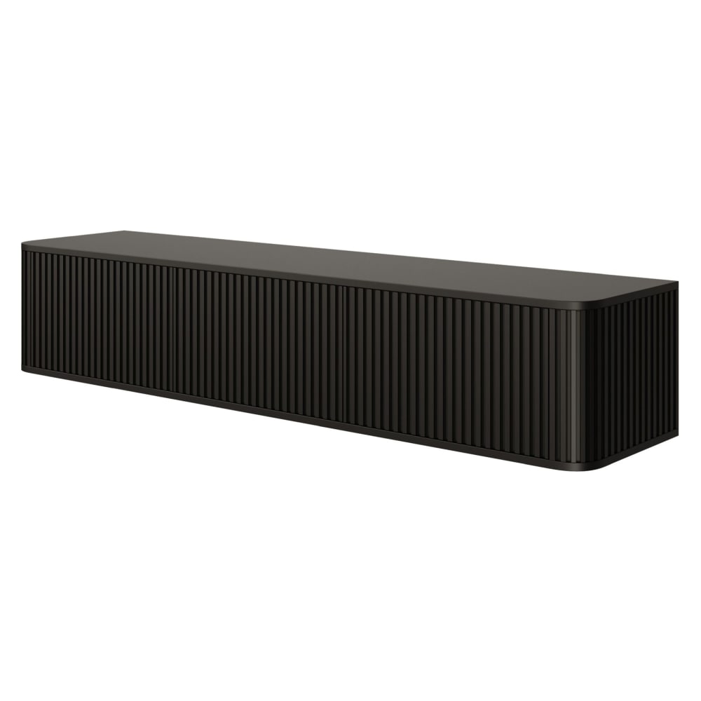 wohnli-moebel-suche-TV-Haengeboard-Schwarz-mit-geriffelten-Fronten-163-cm Wohnli Möbelsuche - TV-Hängeboard