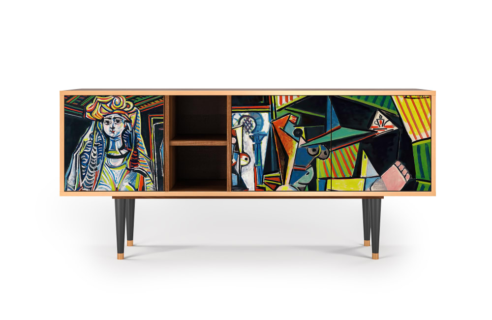 wohnli-moebel-suche-TV-Lowboard-bunt-mit-3-Tueren-L-150-cm Wohnli Möbelsuche - TV Lowboard bunt mit 3 Türen L 150 cm