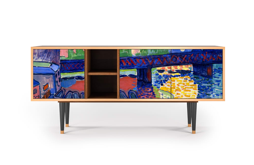 wohnli-moebel-suche-TV-Lowboard-bunt-mit-3-Tueren-L-150-cm Wohnli Möbelsuche - TV Lowboard bunt mit 3 Türen L 150 cm