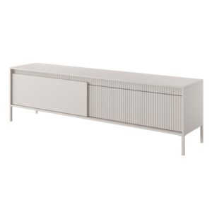 wohnli-moebel-suche-TV-Lowboard-mit-geriffelter-Front-beige-187-cm Wohnli Möbelsuche - TV-Lowboard mit geriffelter Front