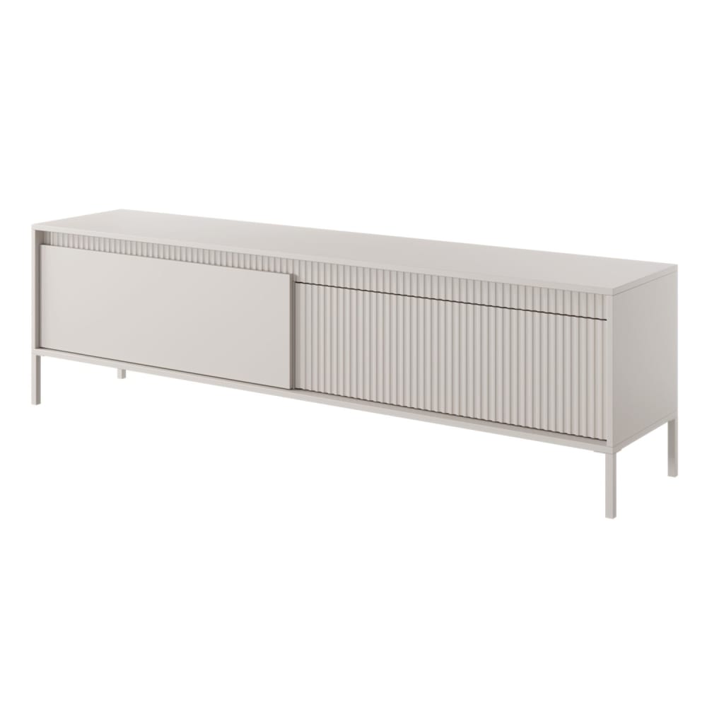 wohnli-moebel-suche-TV-Lowboard-mit-geriffelter-Front-beige-187-cm Wohnli Möbelsuche - TV-Lowboard mit geriffelter Front