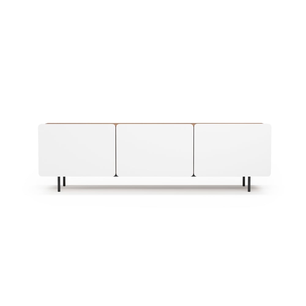 wohnli-moebel-suche-TV-Moebel-3-Tueren-Melamin-Nussbaum-Weiss-Fuesse-in-Graphit-54x180x44 Wohnli Möbelsuche - TV-Möbel 3 Türen
