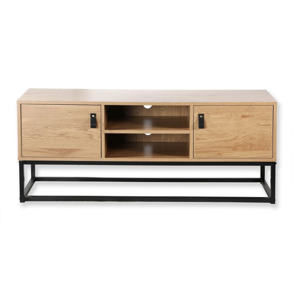 wohnli-moebel-suche-TV-Moebel-Eiche-Dekor-2-Tueren-und-zentrale-Ablage-L120-cm Wohnli Möbelsuche - TV-Möbel Eiche Dekor 2 Türen und zentrale Ablage - L120 cm
