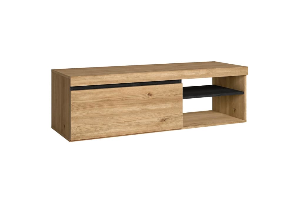 wohnli-moebel-suche-TV-Moebel-Holzeffekt-120x40x41cm-Eiche-und-Schwarz Wohnli Möbelsuche - TV-Möbel Holzeffekt 120x40x41cm Eiche und Schwarz