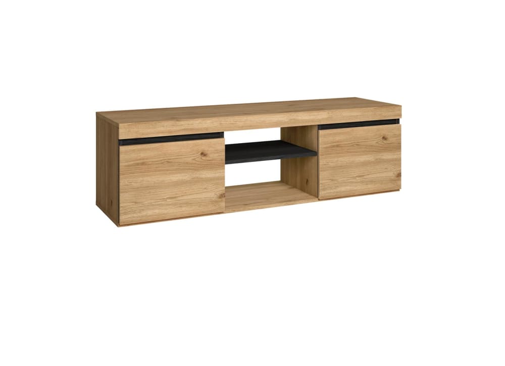 wohnli-moebel-suche-TV-Moebel-Holzeffekt-140x40x41cm-Eiche-und-Schwarz Wohnli Möbelsuche - TV-Möbel Holzeffekt 140x40x41cm Eiche und Schwarz
