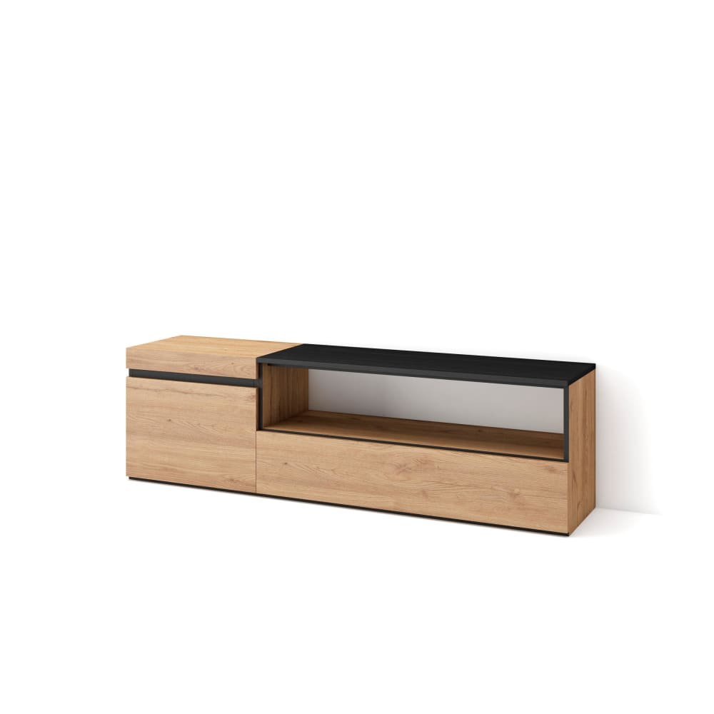 wohnli-moebel-suche-TV-Moebel-Holzeffekt-150x35x45cm-Eiche-und-Schwarz Wohnli Möbelsuche - TV-Möbel Holzeffekt 150x35x45cm Eiche und Schwarz