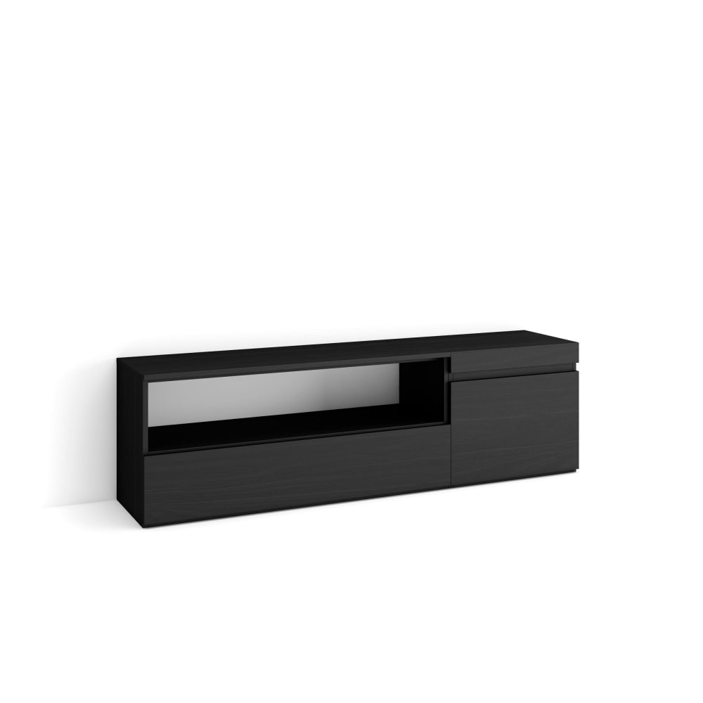 wohnli-moebel-suche-TV-Moebel-Holzeffekt-150x35x45cm-Schwarz Wohnli Möbelsuche - TV-Möbel Holzeffekt 150x35x45cm Schwarz