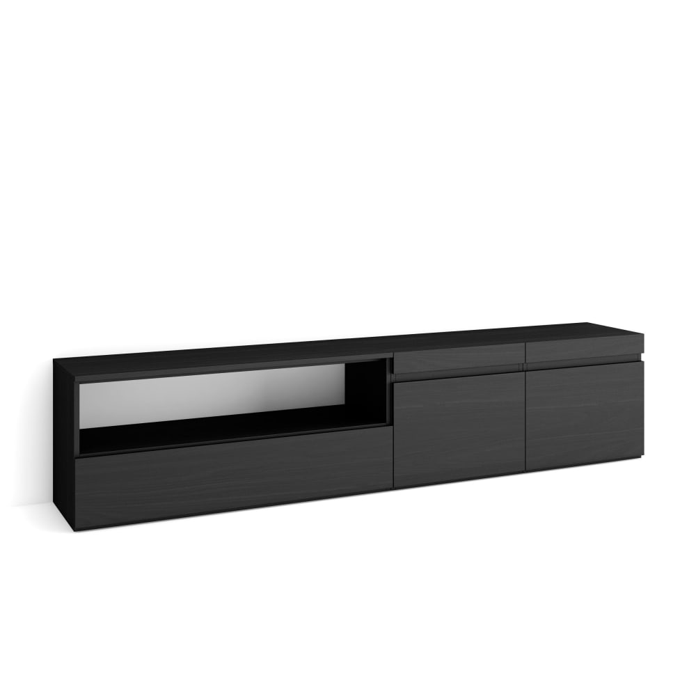 wohnli-moebel-suche-TV-Moebel-Holzeffekt-200x35x45cm-Schwarz Wohnli Möbelsuche - TV-Möbel Holzeffekt 200x35x45cm Schwarz