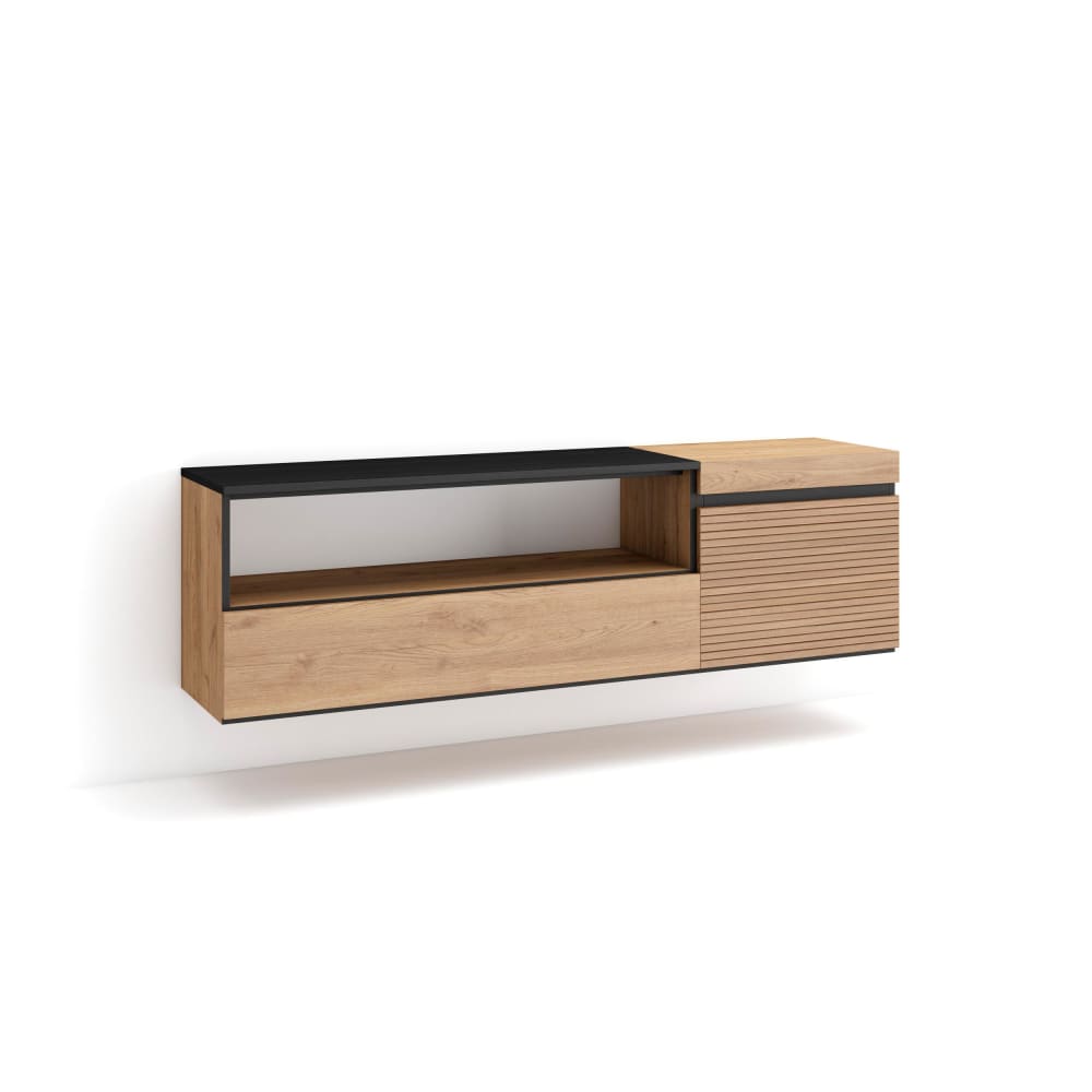 wohnli-moebel-suche-TV-Moebel-Holzeffekt-Haengend-150x35x45cm-Eiche Wohnli Möbelsuche - TV-Möbel Holzeffekt Hängend 150x35x45cm Eiche