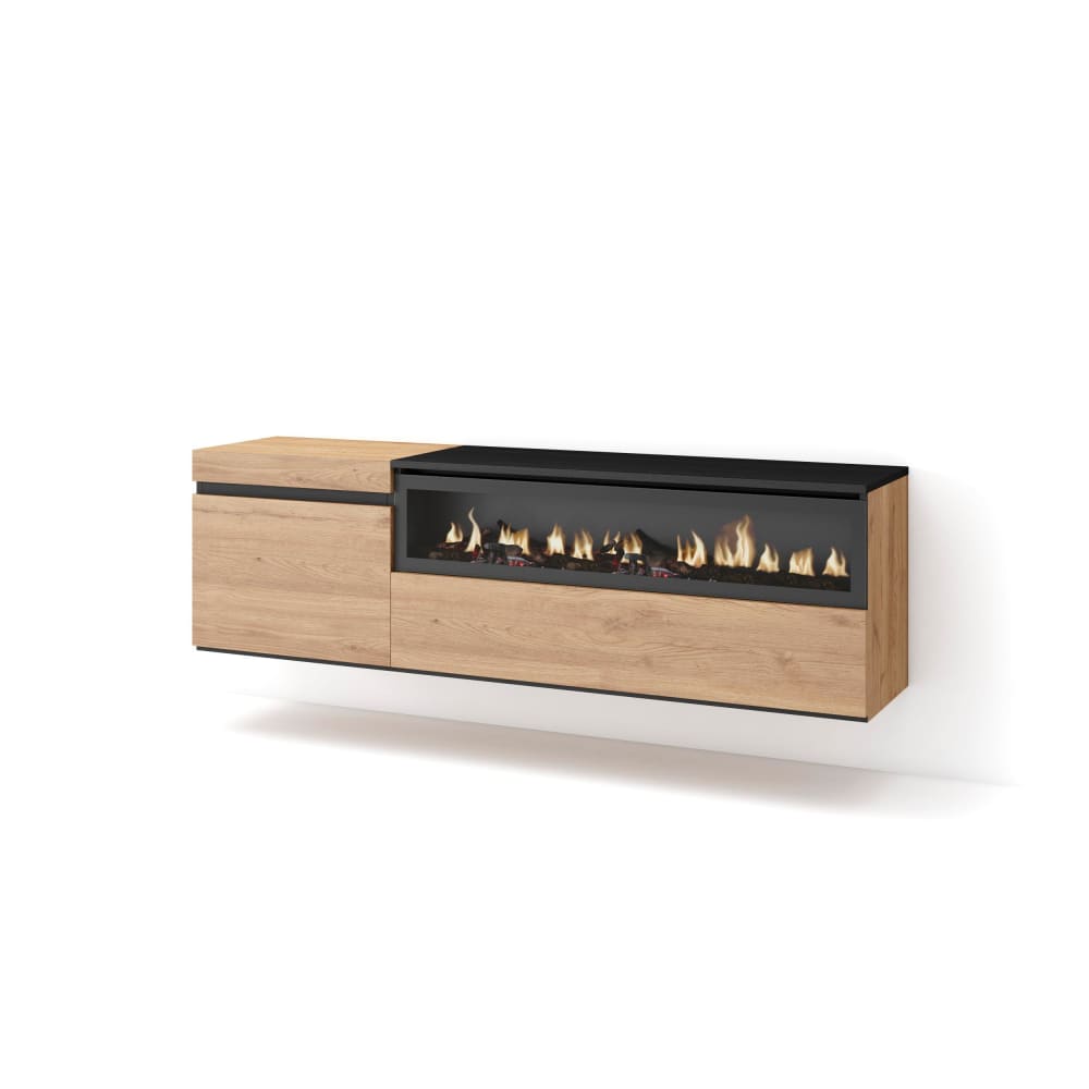 wohnli-moebel-suche-TV-Moebel-Holzeffekt-Kamin-mit-Feuereffekt-150x35x45-Eiche-und-Schwarz Wohnli Möbelsuche - TV-Möbel Holzeffekt Kamin mit Feuereffekt 150x35x45 Eiche und Schwarz