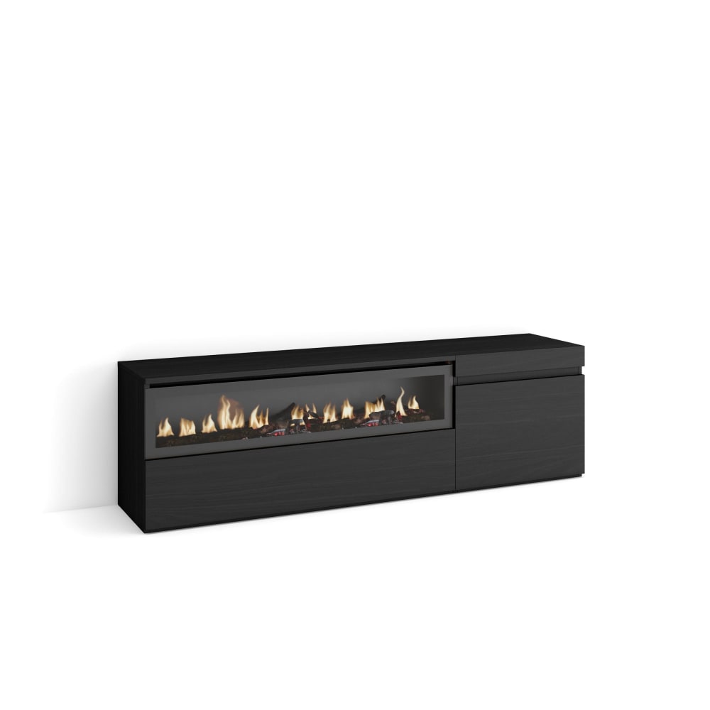 wohnli-moebel-suche-TV-Moebel-Holzeffekt-Kamin-mit-Feuereffekt-150x35x45cm-Schwarz Wohnli Möbelsuche - TV-Möbel Holzeffekt Kamin mit Feuereffekt 150x35x45cm Schwarz