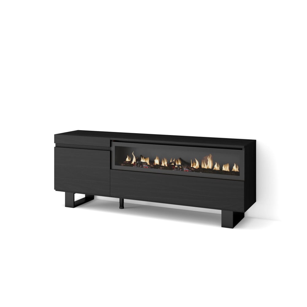 wohnli-moebel-suche-TV-Moebel-Holzeffekt-Kamin-mit-Feuereffekt-150x35x57cm-Schwarz Wohnli Möbelsuche - TV-Möbel Holzeffekt Kamin mit Feuereffekt 150x35x57cm Schwarz