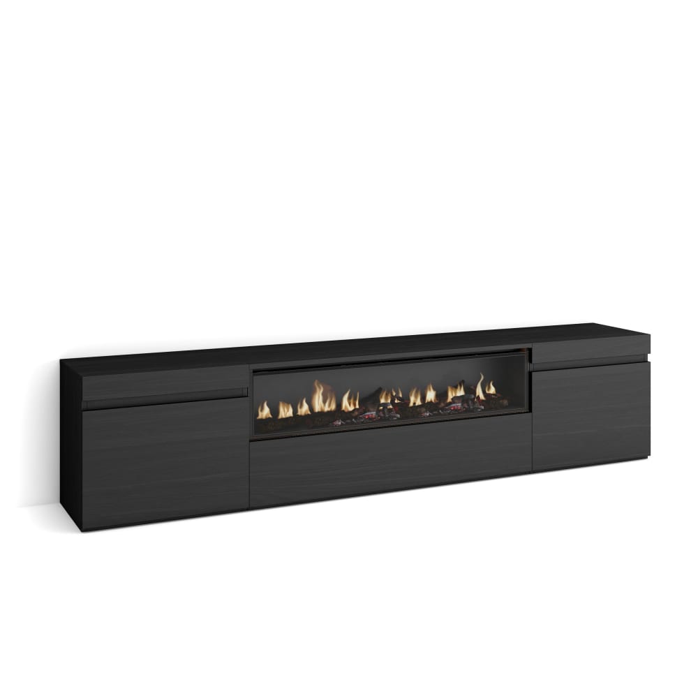 wohnli-moebel-suche-TV-Moebel-Holzeffekt-Kamin-mit-Feuereffekt-200x35x45cm-Schwarz Wohnli Möbelsuche - TV-Möbel Holzeffekt Kamin mit Feuereffekt 200x35x45cm Schwarz