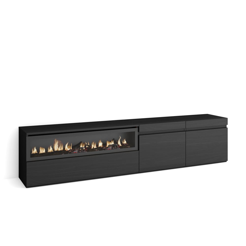 wohnli-moebel-suche-TV-Moebel-Holzeffekt-Kamin-mit-Feuereffekt-200x35x45cm-Schwarz Wohnli Möbelsuche - TV-Möbel Holzeffekt Kamin mit Feuereffekt 200x35x45cm Schwarz