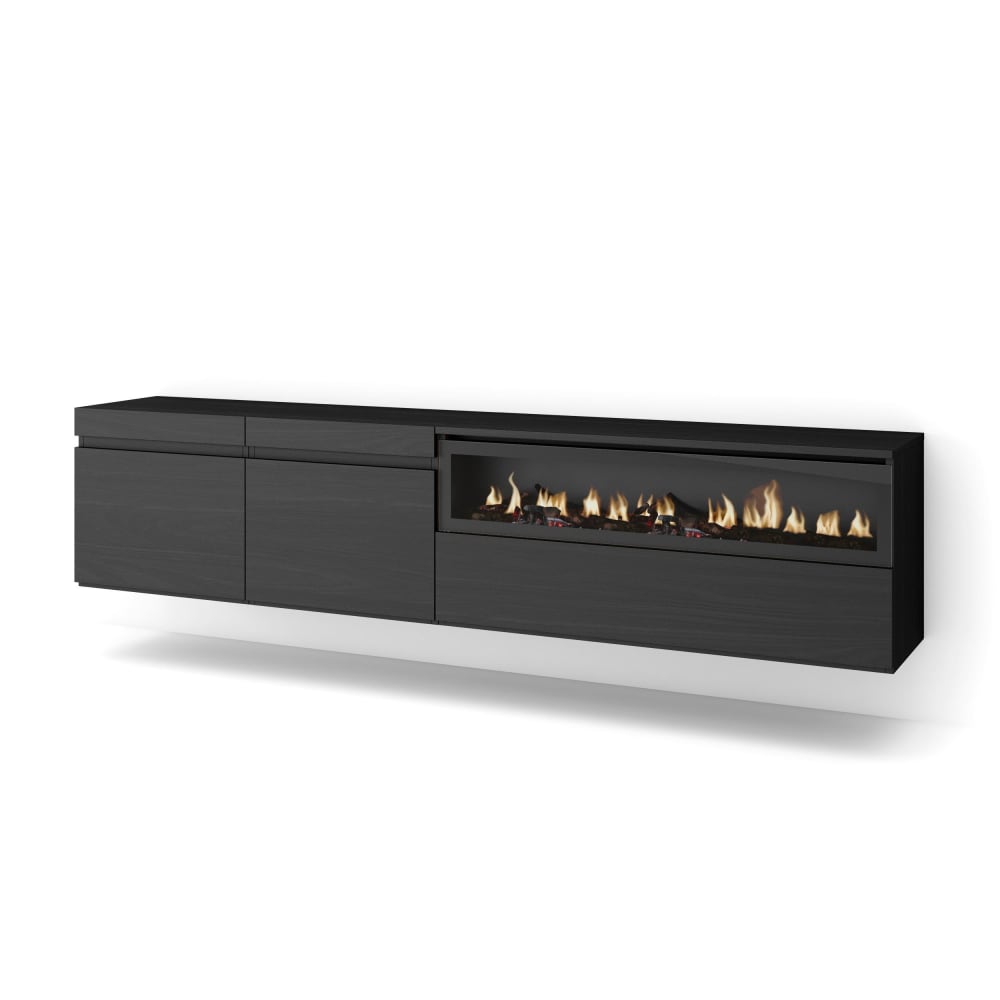 wohnli-moebel-suche-TV-Moebel-Holzeffekt-Kamin-mit-Feuereffekt-200x35x45cm-Schwarz Wohnli Möbelsuche - TV-Möbel Holzeffekt Kamin mit Feuereffekt 200x35x45cm Schwarz