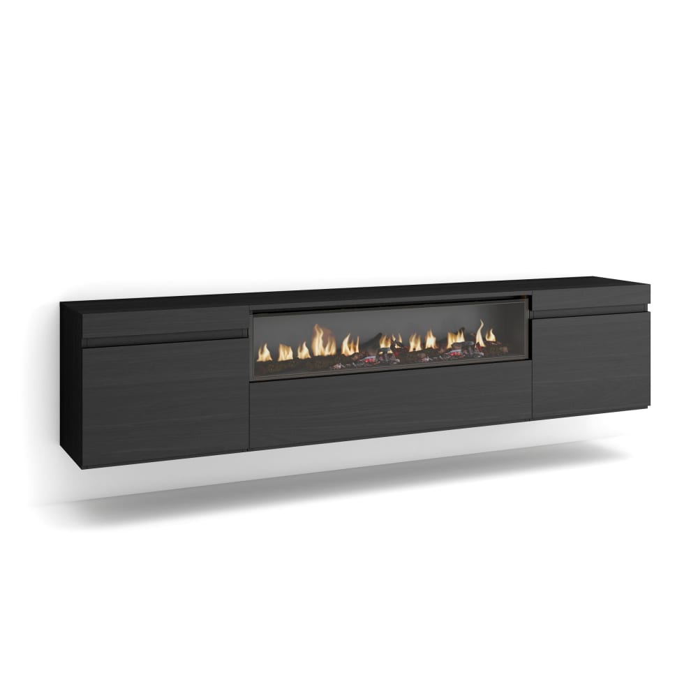 wohnli-moebel-suche-TV-Moebel-Holzeffekt-Kamin-mit-Feuereffekt-200x35x45cm-Schwarz Wohnli Möbelsuche - TV-Möbel Holzeffekt Kamin mit Feuereffekt 200x35x45cm Schwarz