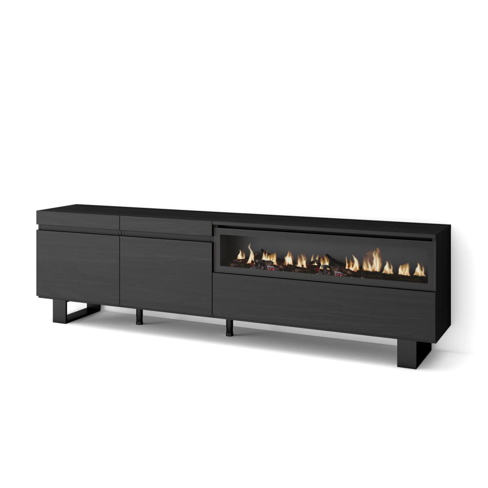wohnli-moebel-suche-TV-Moebel-Holzeffekt-Kamin-mit-Feuereffekt-200x35x57cm-Schwarz Wohnli Möbelsuche - TV-Möbel Holzeffekt Kamin mit Feuereffekt 200x35x57cm Schwarz