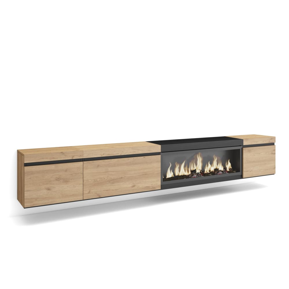 wohnli-moebel-suche-TV-Moebel-Holzeffekt-Kamin-mit-Feuereffekt-288x35x45-Eiche-und-Schwarz Wohnli Möbelsuche - TV-Möbel Holzeffekt Kamin mit Feuereffekt 288x35x45 Eiche und Schwarz