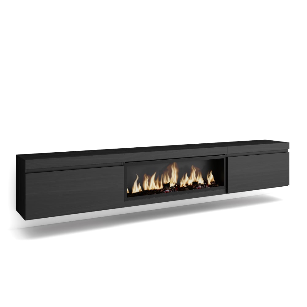 wohnli-moebel-suche-TV-Moebel-Holzeffekt-Kamin-mit-Feuereffekt-XXL-267x35x45cm-Schwarz Wohnli Möbelsuche - TV-Möbel Holzeffekt Kamin mit Feuereffekt XXL 267x35x45cm Schwarz