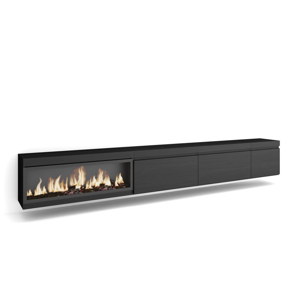 wohnli-moebel-suche-TV-Moebel-Holzeffekt-Kamin-mit-Feuereffekt-XXL-317x35x45cm-Schwarz Wohnli Möbelsuche - TV-Möbel Holzeffekt Kamin mit Feuereffekt XXL 317x35x45cm Schwarz