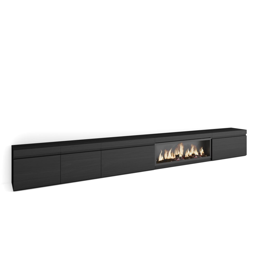 wohnli-moebel-suche-TV-Moebel-Holzeffekt-Kamin-mit-Feuereffekt-XXL-368x35x45cm-Schwarz Wohnli Möbelsuche - TV-Möbel Holzeffekt Kamin mit Feuereffekt XXL 368x35x45cm Schwarz