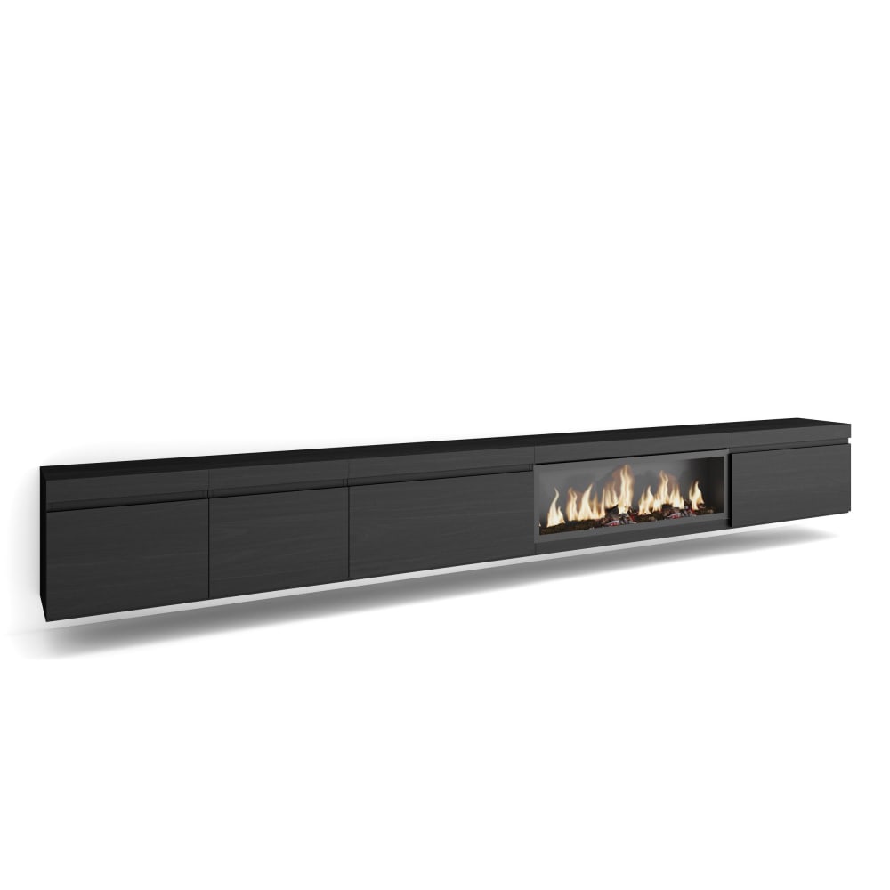 wohnli-moebel-suche-TV-Moebel-Holzeffekt-Kamin-mit-Feuereffekt-XXL-368x35x45cm-Schwarz Wohnli Möbelsuche - TV-Möbel Holzeffekt Kamin mit Feuereffekt XXL 368x35x45cm Schwarz